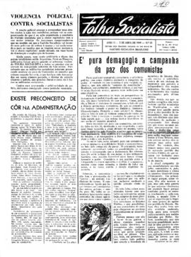 Folha socialista [jornal], a. 2, n. 25. São Paulo-SP, 05 abr. 1949.