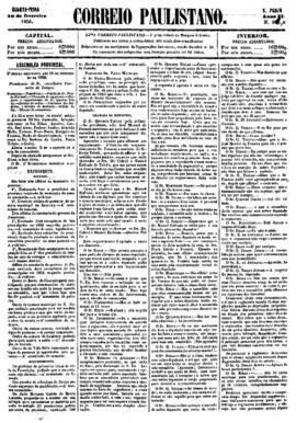 Correio paulistano [jornal], a. 2, n. 366. São Paulo-SP, 20 fev. 1856.