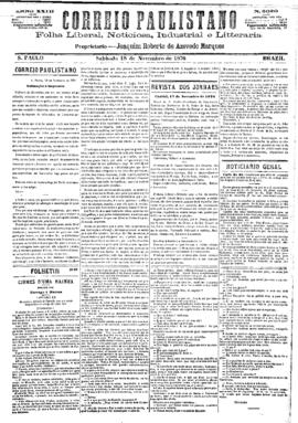 Correio paulistano [jornal], [s/n]. São Paulo-SP, 18 nov. 1876.