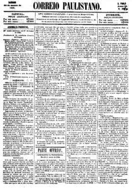 Correio paulistano [jornal], [s/n]. São Paulo-SP, 29 mar. 1856.