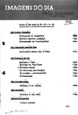 TV Tupi [emissora]. Diário de São Paulo na T.V. [programa]. Roteiro [televisivo], 17 fev. 1960.