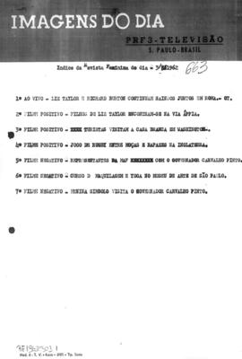 TV Tupi [emissora]. Revista Feminina [programa]. Roteiro [televisivo], 03 mai. 1962.