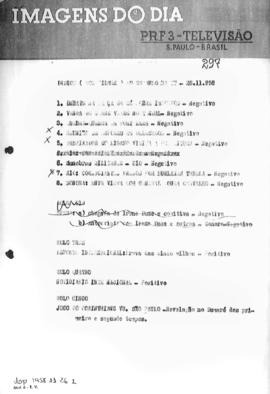 TV Tupi [emissora]. Diário de São Paulo na T.V. [programa]. Roteiro [televisivo], 26 nov. 1958.