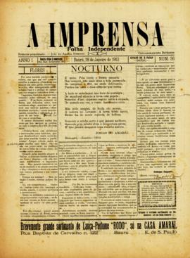A Imprensa [jornal], a. 1, n. 36. Bauru-SP, 18 jan. 1913.