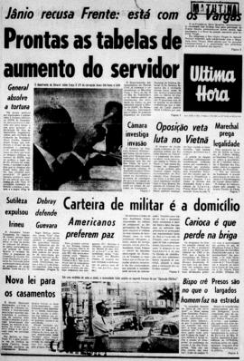 Última Hora [jornal]. Rio de Janeiro-RJ, 03 out. 1967 [ed. matutina].