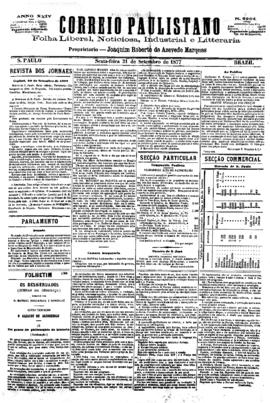 Correio paulistano [jornal], [s/n]. São Paulo-SP, 21 set. 1877.