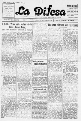 La Difesa [jornal], a. 12, n. 487. São Paulo-SP, 24 fev. 1934.