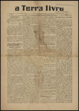 A Terra livre [jornal], a. 1, n. 3. São Paulo-SP, 07 fev. 1906.