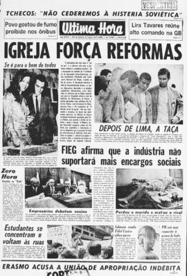 Última Hora [jornal]. Rio de Janeiro-RJ, 19 jul. 1968 [ed. vespertina].