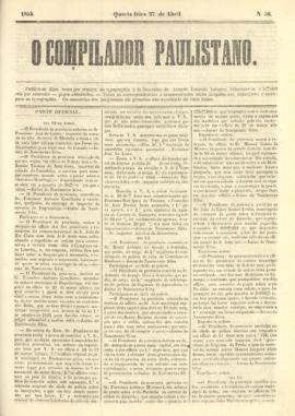 O Compilador paulistano [jornal], n. 56. São Paulo-SP, 27 abr. 1853.
