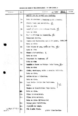 TV Tupi [emissora]. Ultra Notícias [programa]. Roteiro [televisivo], 15 jul. 1969.