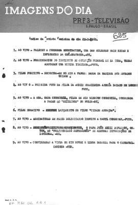 TV Tupi [emissora]. Revista Feminina [programa]. Roteiro [televisivo], 22 fev. 1960.