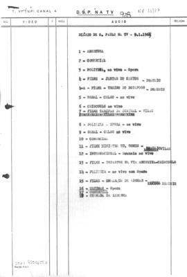 TV Tupi [emissora]. Diário de São Paulo na T.V. [programa]. Roteiro [televisivo], 09 jan. 1965.
