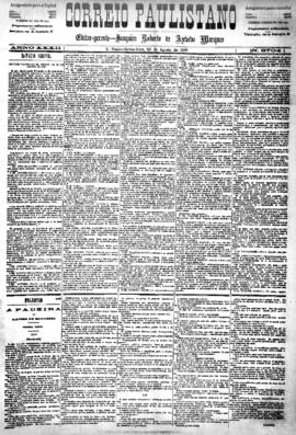 Correio paulistano [jornal], [s/n]. São Paulo-SP, 28 ago. 1885.