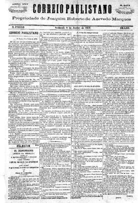 Correio paulistano [jornal], [s/n]. São Paulo-SP, 08 jun. 1878.