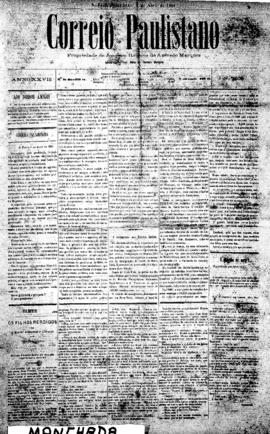 Correio paulistano [jornal], [s/n]. São Paulo-SP, 08 abr. 1881.