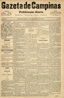 Gazeta de Campinas [jornal], a. 10, n. 1790. Campinas-SP, 04 dez. 1879.