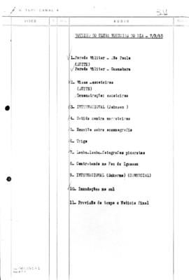 TV Tupi [emissora]. Ultra Notícias [programa]. Roteiro [televisivo], 07 set. 1965.