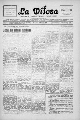 La Difesa [jornal], a. 1, n. 57. São Paulo-SP, 31 jan. 1926.