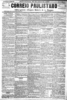 Correio paulistano [jornal], [s/n]. São Paulo-SP, 30 abr. 1883.