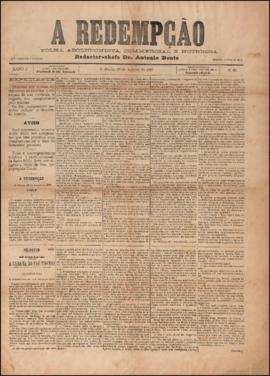 A Redempção [jornal], a. 1, n. 66. São Paulo-SP, 28 ago. 1887.
