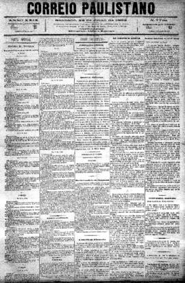 Correio paulistano [jornal], [s/n]. São Paulo-SP, 22 jul. 1882.