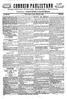 Correio paulistano [jornal], [s/n]. São Paulo-SP, 24 mai. 1876.