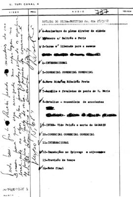 TV Tupi [emissora]. Ultra Notícias [programa]. Roteiro [televisivo], 28 mar. 1968.