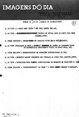 TV Tupi [emissora]. Revista Feminina [programa]. Roteiro [televisivo], 29 dez. 1960.