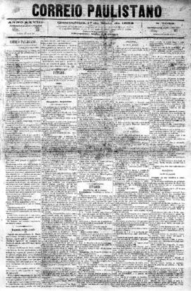 Correio paulistano [jornal], [s/n]. São Paulo-SP, 17 mai. 1882.