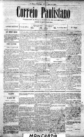 Correio paulistano [jornal], [s/n]. São Paulo-SP, 10 abr. 1881.