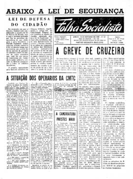 Folha socialista [jornal], a. 2, n. 37. São Paulo-SP, 15 out. 1949.