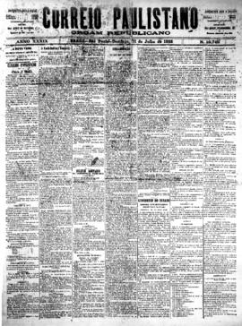 Correio paulistano [jornal], [s/n]. São Paulo-SP, 31 jul. 1892.