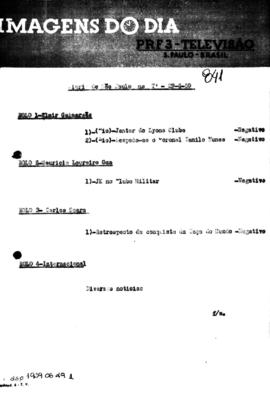 TV Tupi [emissora]. Diário de São Paulo na T.V. [programa]. Roteiro [televisivo], 29 jun. 1959.