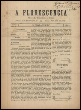A Florescencia [jornal], a. 1, n. 10. São Paulo-SP, abr. 1917.