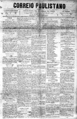 Correio paulistano [jornal], [s/n]. São Paulo-SP, 25 abr. 1882.