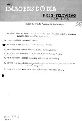 TV Tupi [emissora]. Revista Feminina [programa]. Roteiro [televisivo], 01 mar. 1961.