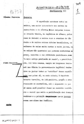 TV Tupi [emissora]. Aconteceu [programa]. Roteiro [televisivo], 21 set. 1975.