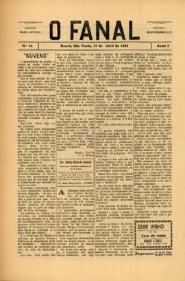 O Fanal [jornal], a. 1, n. 43. Bauru-SP, 22 abr. 1934.