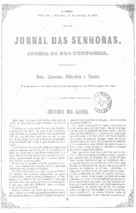 O Jornal das senhoras [jornal], a. 4, t. 7, [s/n]. Rio de Janeiro-RJ, 14 jan. 1855.