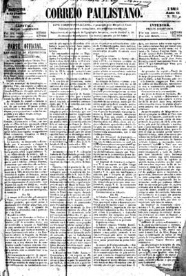 Correio paulistano [jornal], a. 2, n. 351. São Paulo-SP, 02 jan. 1856.