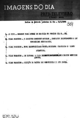 TV Tupi [emissora]. Revista Feminina [programa]. Roteiro [televisivo], 31 jan. 1964.