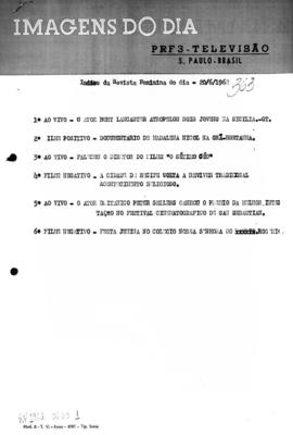 TV Tupi [emissora]. Revista Feminina [programa]. Roteiro [televisivo], 20 jun. 1962.