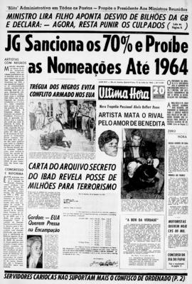 Última Hora [jornal]. Rio de Janeiro-RJ, 17 jul. 1963 [ed. vespertina].