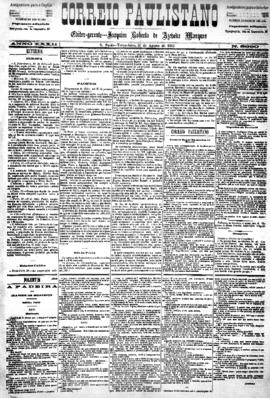 Correio paulistano [jornal], [s/n]. São Paulo-SP, 11 ago. 1885.