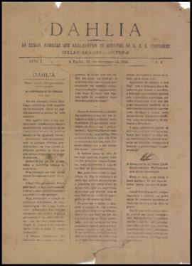 Dahlia [jornal], a. 1, n. 4. São Paulo-SP, 31 out. 1894.