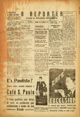 O Reporter [jornal], a. 1, n. 51. Sorocaba-SP, 20 nov. 1932.