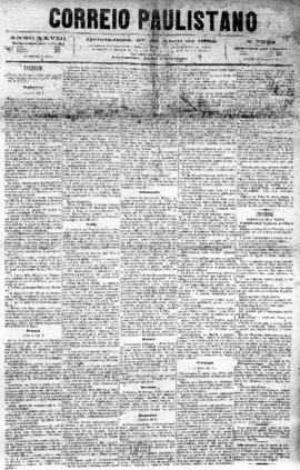 Correio paulistano [jornal], [s/n]. São Paulo-SP, 27 abr. 1882.