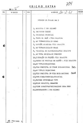 TV Tupi [emissora]. Jornal das 9 [programa]. Roteiro [televisivo], 20 fev. 1961.