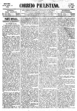 Correio paulistano [jornal], [s/n]. São Paulo-SP, 18 jul. 1856.